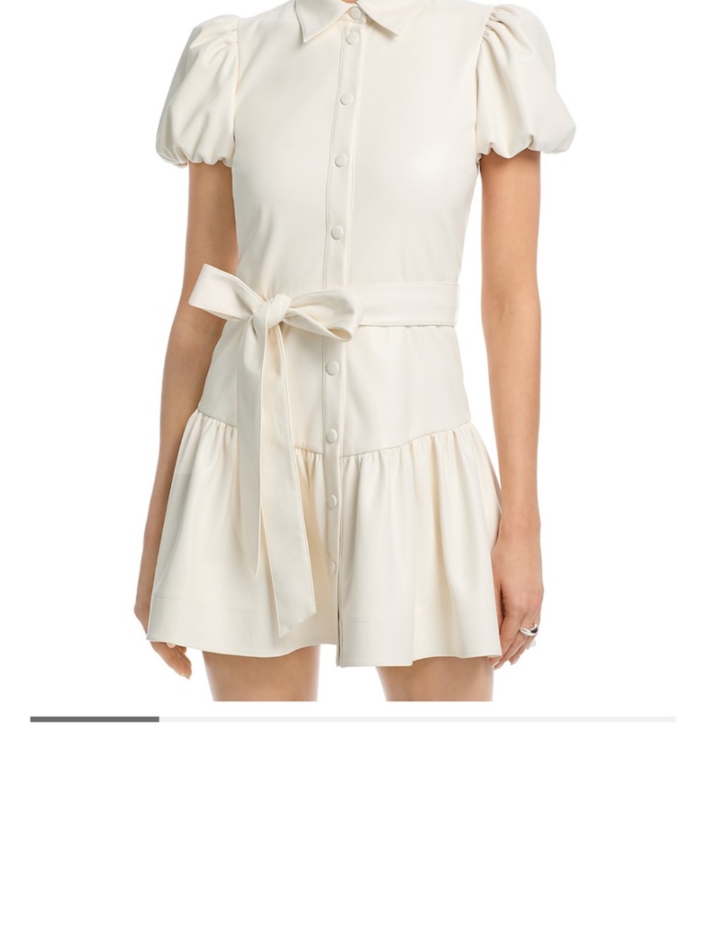 Alice + Olivia White Henrietta Vegan Leather Mini Dress